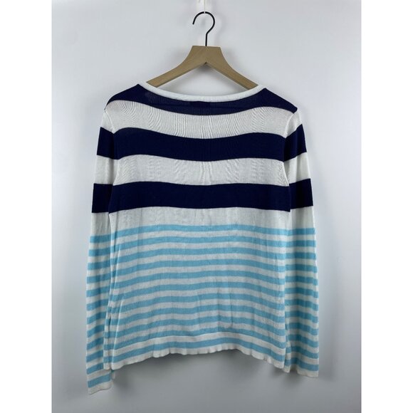 Lilly Pulitzer Women's Medium Cotton Breton Stripe Knit Beachy Nautical Sweater - Picture 7 of 13